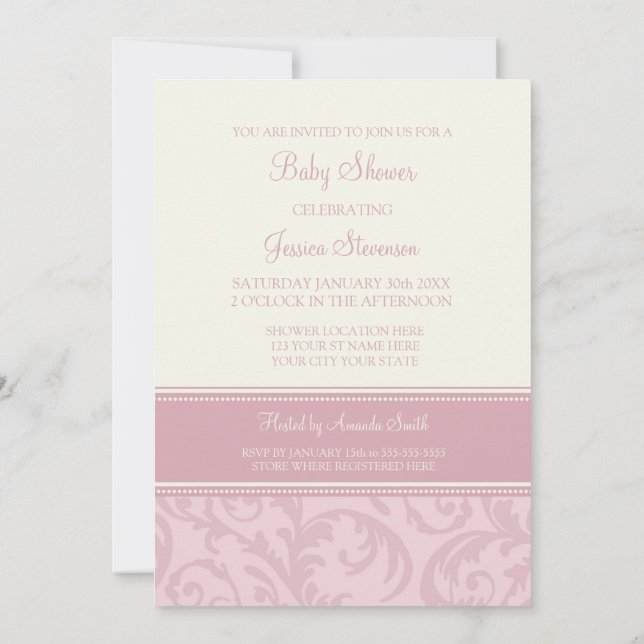 Invitations faites sur commande florales de baby (Dos)