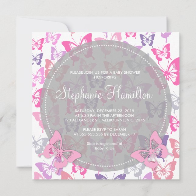 Invitations faits sur commande de douche de bébé (Devant)