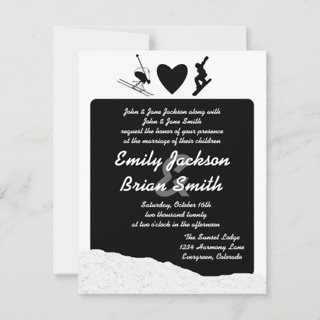 Invitations faits sur commande de mariage de (Devant)