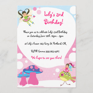 Invitations féeriques d'anniversaire