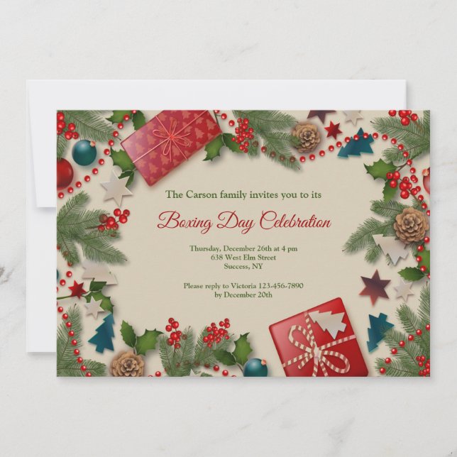 Invitations Festive Boxing Day (Devant)