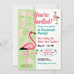 Invitations Festive Flamant rose Party