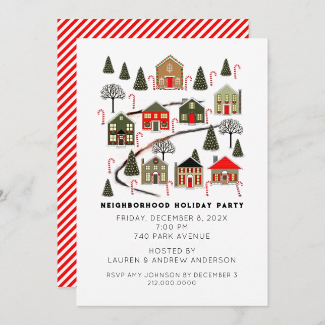 Invitations fêtes de Noël (Devant / Derrière)