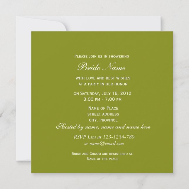 Invitations feuilles de nage vert printemps (Devant)