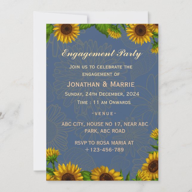 Invitations fiançailles (Devant)