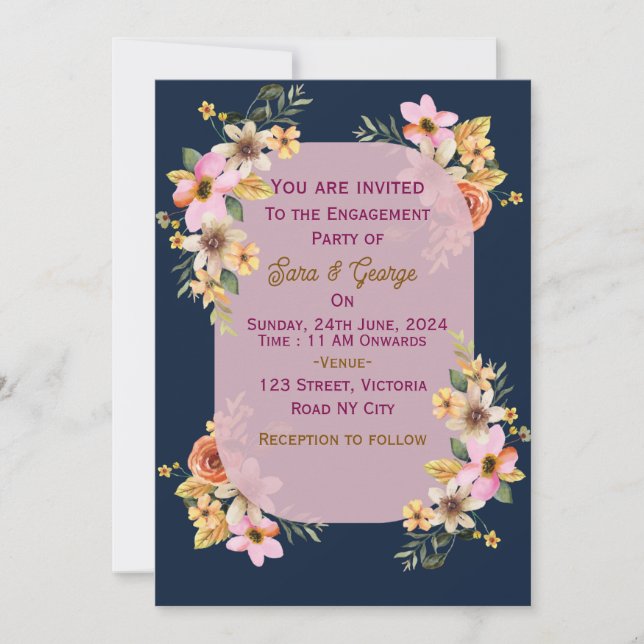 Invitations fiançailles (Devant)