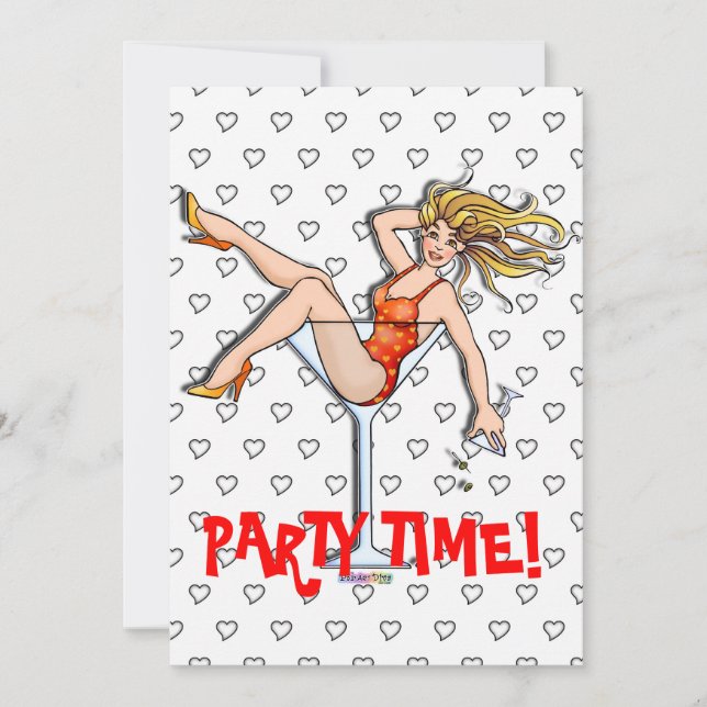 Invitations - fille dans un Martini, Olivia (Devant)