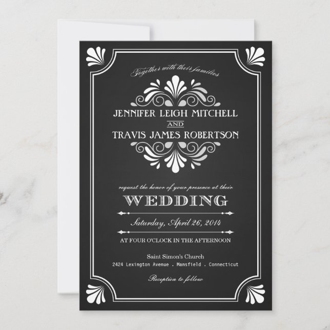 Invitations fleuries de mariage de tableau d'art (Devant)