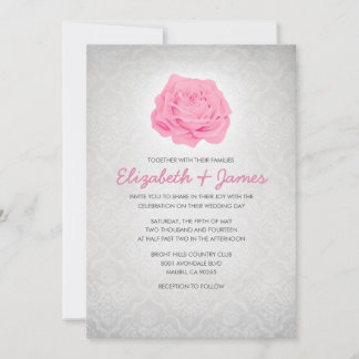 Invitations Floral Mariage damassé à la mode