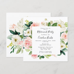 Invitations Floral Retraite Party, Carré Invita