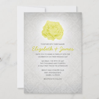 Invitations Floral White Mariage damassé à la mode