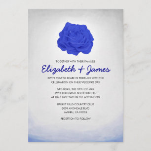 Invitations florales à la mode de mariage de bleu