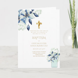 Invitations florales BAPTISM de 4 pg - Programme