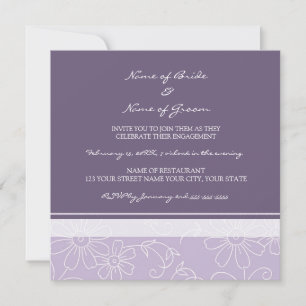 Invitations florales blanches pourpres de partie