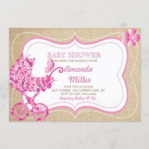 Invitations florales de baby shower de landau de