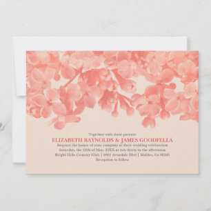 Invitations florales de corail de mariage