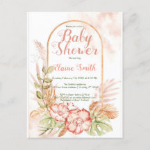 Invitations florales de douches pour bébé pour sa 