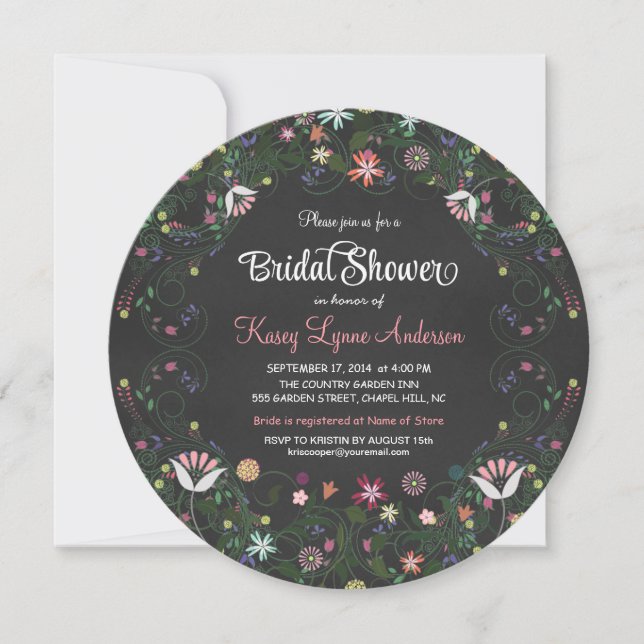 Invitations florales de Fête de la mariée de (Devant)