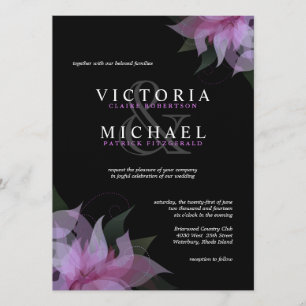 Invitations florales de lavande et de mariage de