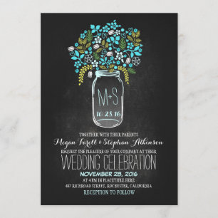 invitations florales de mariage de tableau de pot