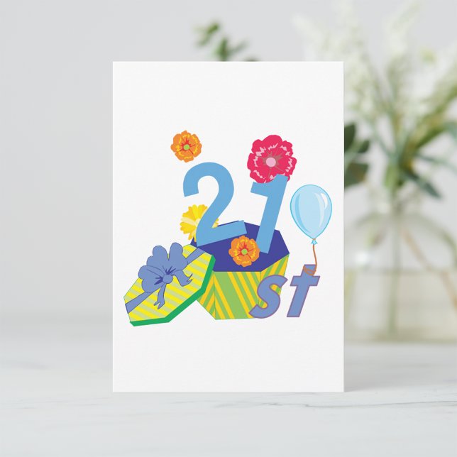 Invitations florales du 21e anniversaire (Créateur téléchargé)