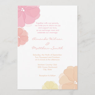 Invitations florales en pastel de mariage d'Ombre