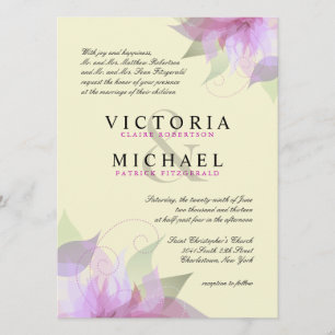 Invitations florales enes ivoire de mariage de