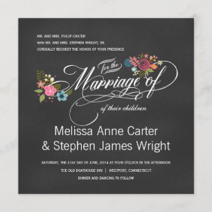 Invitations florales formelles de mariage de