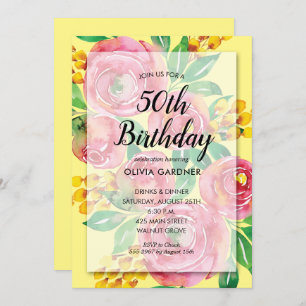 Invitations florales roses vives