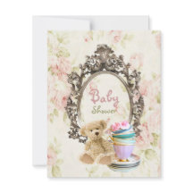 invitations florales rustiques de baby shower