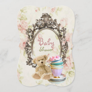 invitations florales rustiques de baby shower