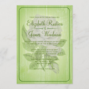 Invitations florales rustiques de mariage de vert
