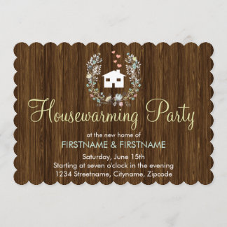Invitations florales rustiques de partie de