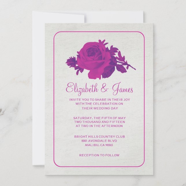 Invitations Florales Rustiques/Mariages de fleurs  (Devant)