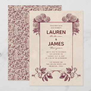 Invitations florales vintages I Botanique rétro