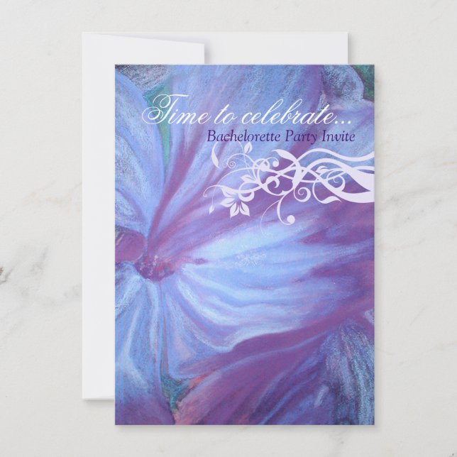 Invitations floraux de bachelorette de lilas bleus (Devant)