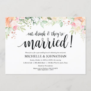 Invitations floraux de brunch de mariage de