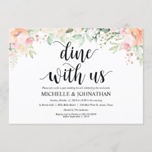 Invitations floraux de brunch de mariage de