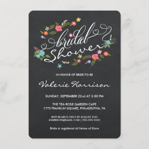 Invitations floraux de Fête de la mariée de