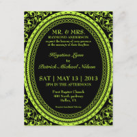 Invitations fluorescentes/au néon vertes de