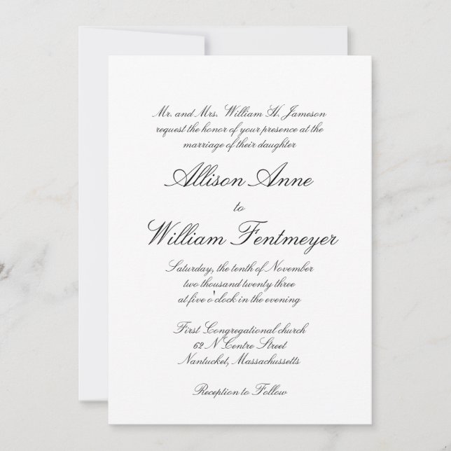 Invitations formelles de mariage (Devant)