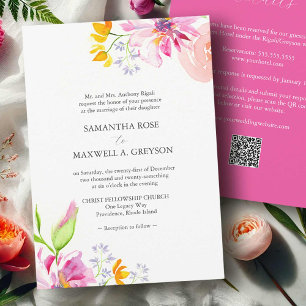 Invitations formelles de mariage avec code QR Flor