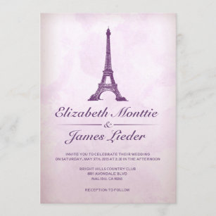 Invitations formelles de mariage de Tour Eiffel