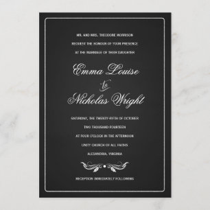 Invitations formelles de mariage de typographie de