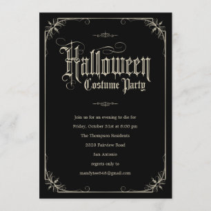 Invitations formelles vintages de partie de