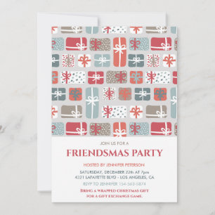 Invitations Friendsmas Cadeau de Noël mignon modèl