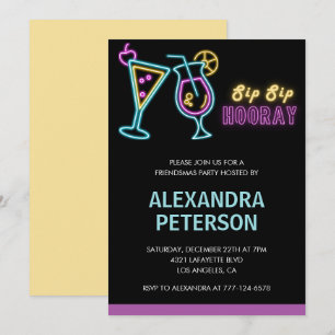 Invitations Friendsmas Cocktail Neon Glow