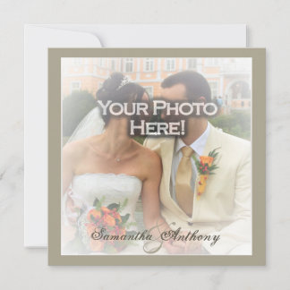 Invitations Frosty Photo Wedding