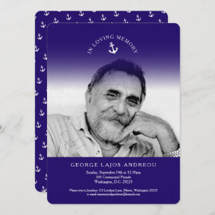 Invitations funéraires de l'ancre du service commé