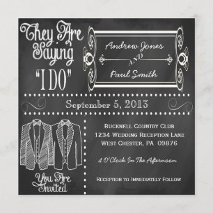 Invitations gaies de mariage de smoking de tableau